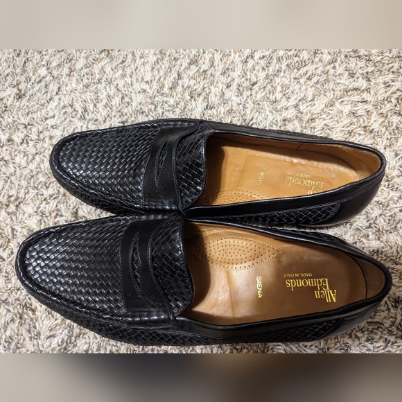Allen Edmonds Black Siena Woven Penny Loafers - size 14 D - Picture 4 of 7